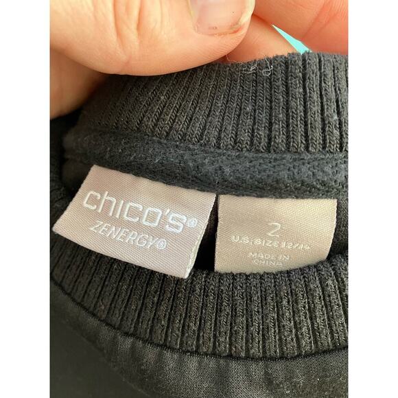 Chicos Zenergy Casual Pullover Sweater Peek A Boo Shoulder Cut Out US Size 12/14 - Picture 6 of 6